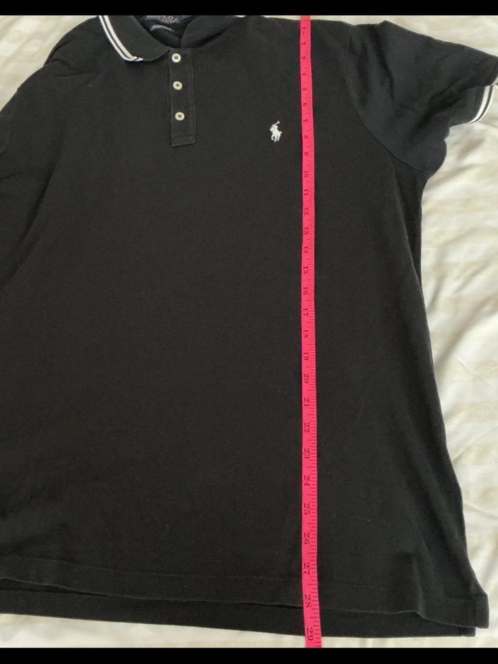 Ralph Lauren Black Polo Shirt with White Trim